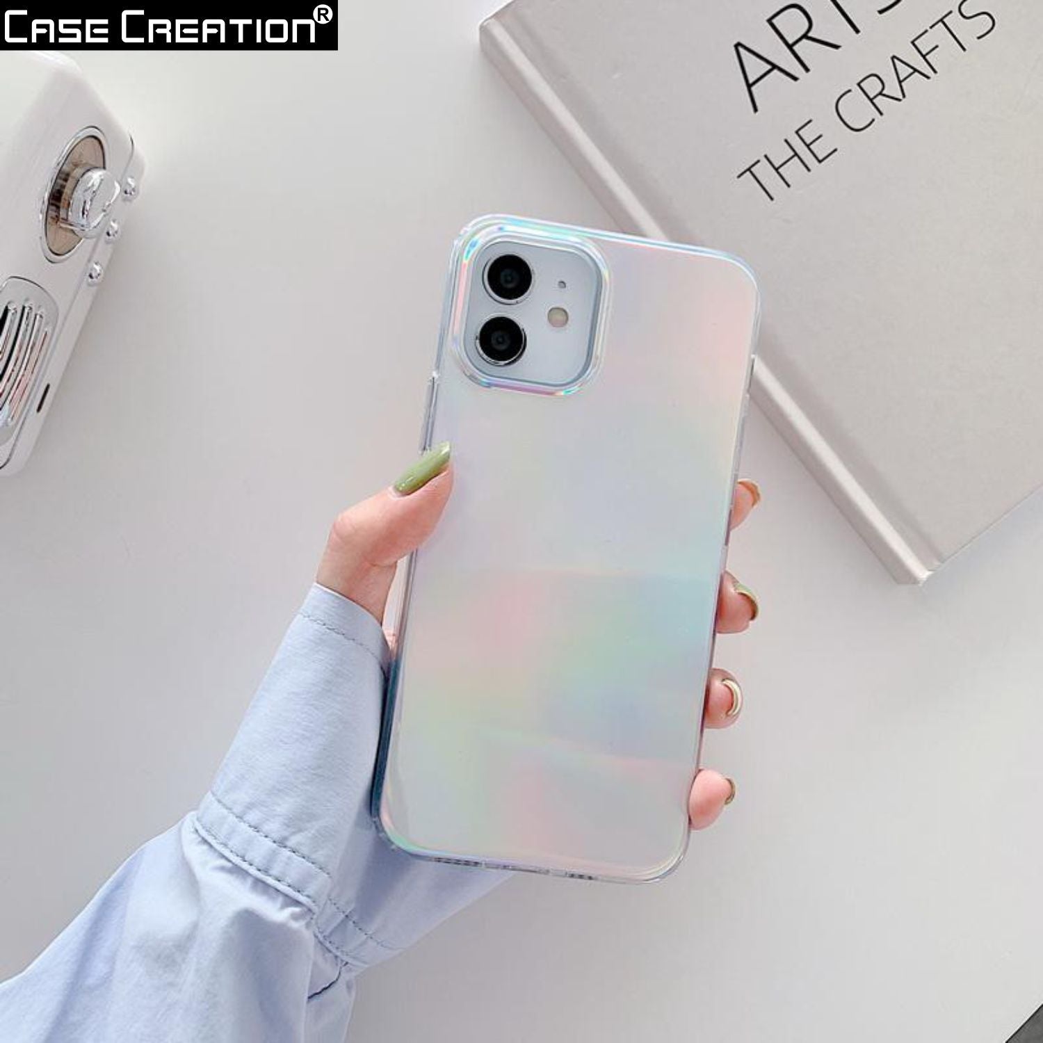 Holographic Clear Super Slim Apple 3D Color Changing Fashion Cool Reflective Hard Back Cover
